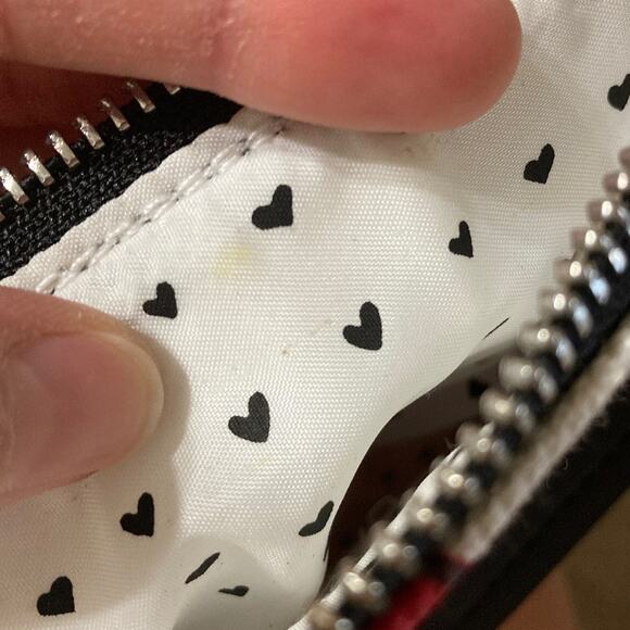 BRIGHTON SMALL RED, WHITE CANVAS CROSSBODY BAG WITH TASSEL - Picture 7 of 7